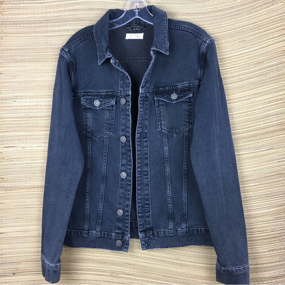 AllSaints Mallaig Denim Jacket Button Up Men’s Jacket Size S - Picture 3 of 12